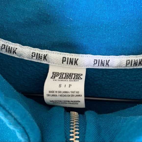 Pink Victorias Secret Teal 1/4 Zip Pullover - Picture 2 of 8